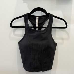Lululemon Ebb To Street Cropped Racerback Tank Top- Size 8 in BLACK